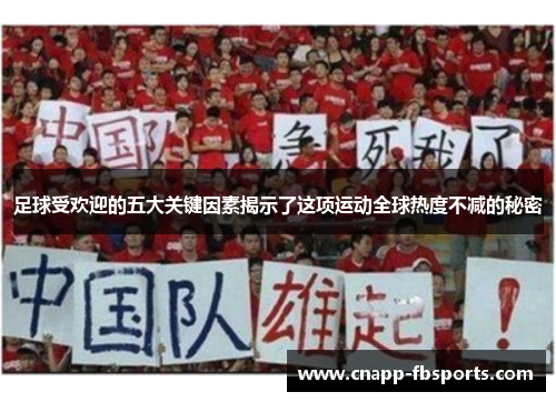 足球受欢迎的五大关键因素揭示了这项运动全球热度不减的秘密